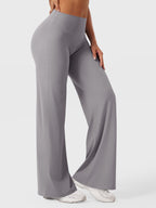 Pantalon évasé taille haute – Coupe droite stretch épousant les hanches