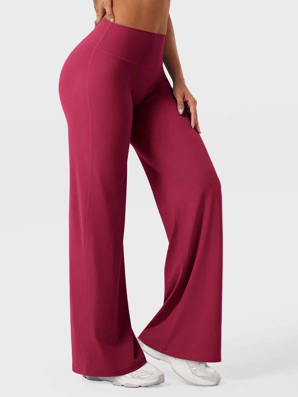 Pantalon évasé taille haute – Coupe droite stretch épousant les hanches