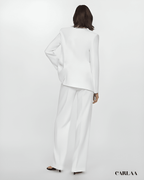 Ensemble tailleur pantalon blanc femme mariage