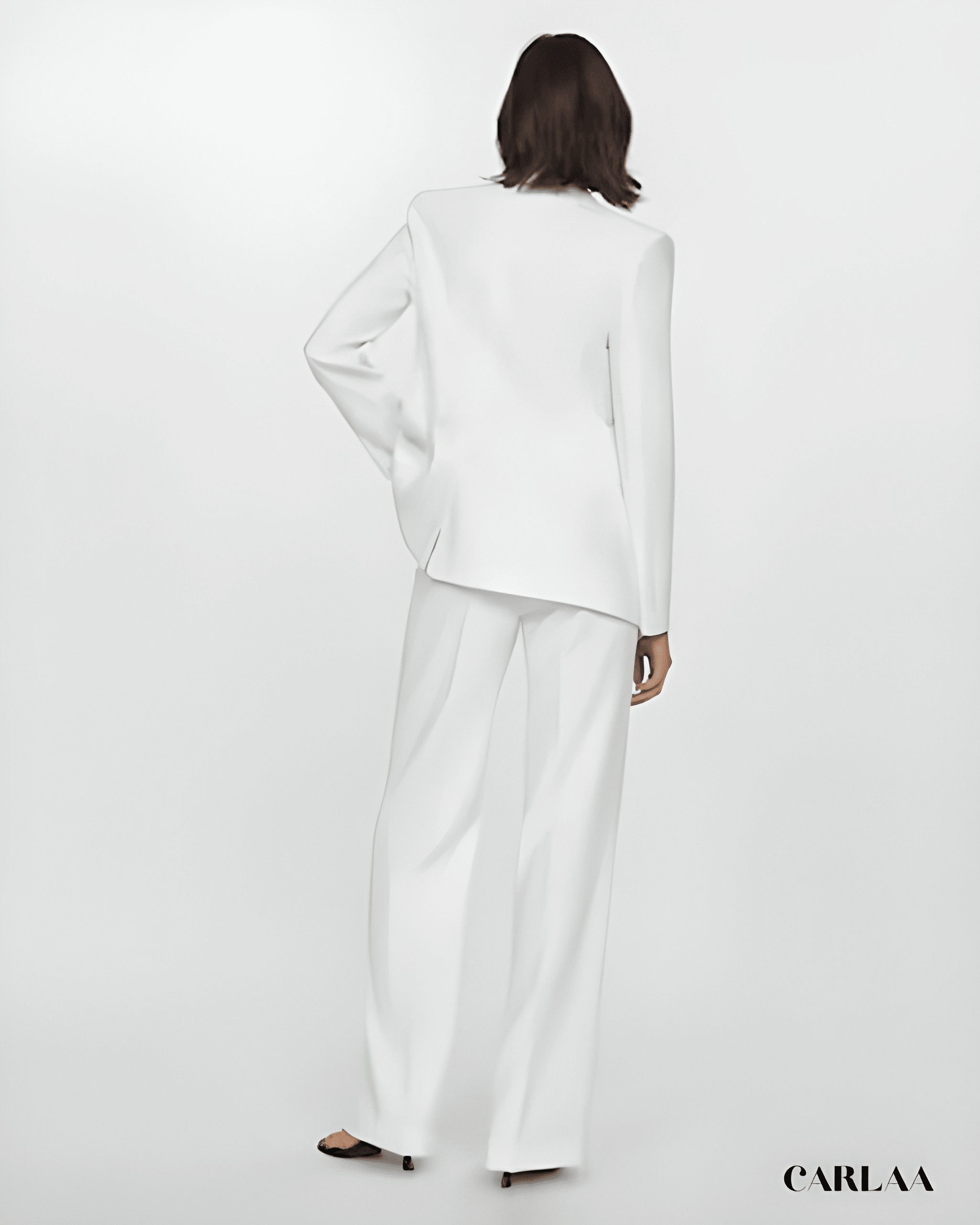 Ensemble tailleur pantalon blanc femme mariage