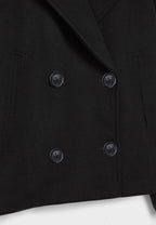 Manteau court pour femme avec double rangée de boutons et design intemporel