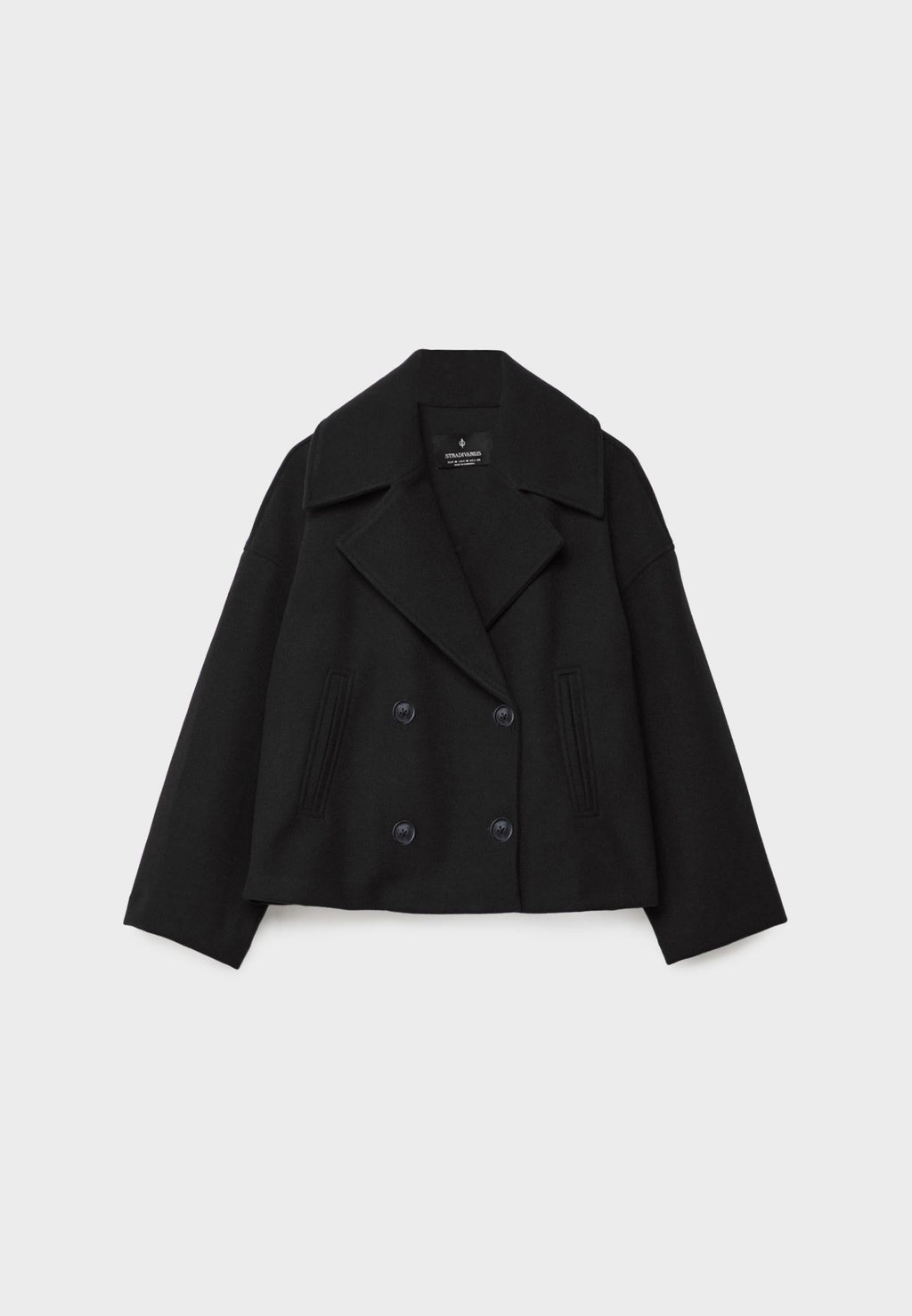 Manteau court pour femme avec double rangée de boutons et design intemporel