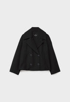 Manteau court pour femme avec double rangée de boutons et design intemporel
